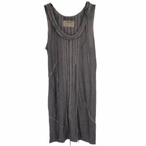 ALLSAINTS SPITALFIELDS GREY AMETHYST FRINGE TANK DRESS